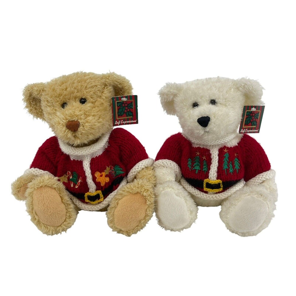 Dan Dee Collector’s Choice Teddy Bears Christmas Holiday Sweaters Set of 2 NWT
